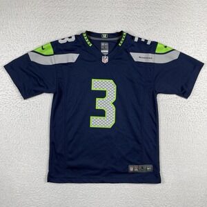 Seattle Seahawks Russell Wilson Jersey Youth Large Navy‎ Blue NFL Football